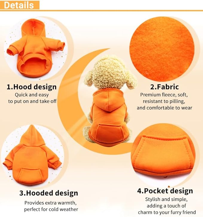 TAPBULL Dog Dresses, Fashionable Pet Dog Sweatshirt Clothes in Dark Colors, Cute Cat Birthday Dress Outfit (Red/Blue/Orange 3-Pack), XX-Large