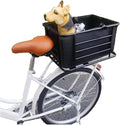 Metal Dog Bike Seat Crate - Rear Bicycle Pet Carrier with Snap-On Lid, Padded Liner, High Walls & Bolted Mount for Bicycle/E-Bike/Motorcycle Racks