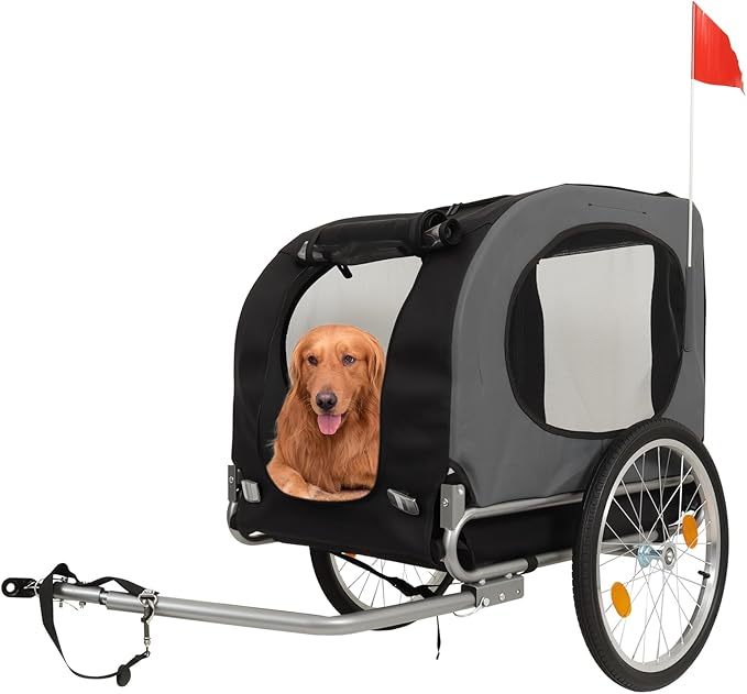 Dog Bike Trailer - Heavy-Duty 88 Lbs Capacity for Small to Large Dogs - Quick Release Wheels & Universal Coupler, Waterproof Oxford Cover
