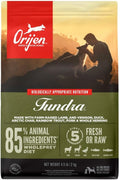 ORIJEN Grain Free Poultry Free High Protein Dry Dog Food Tundra Recipe 4.5lb Bag
