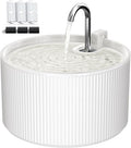 Ceramic Cat Water Fountain, 2.2L/74oz Ceramic Cat Fountains for Drinking Indoor with 3 Replacement Filters and 3 Sponges, Automatic Pet Water Dispenser with Ultra-Quiet Pump