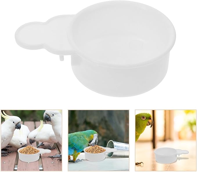 HOMSFOU 2pcs Bird Feeding and Watering Cups for Cage Mess-Resistant Bird Water Feeder and Food Dish Parakeet Cage Feeder Supplies