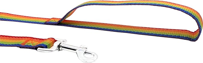 Nylon Training Dog Leash for Small Medium Large Dogs, 15ft 20ft 30ft 50ft Long Leash Dog/Puppy Lead for Obedience Recall Training, Camping (1" x 15ft, Rainbow)