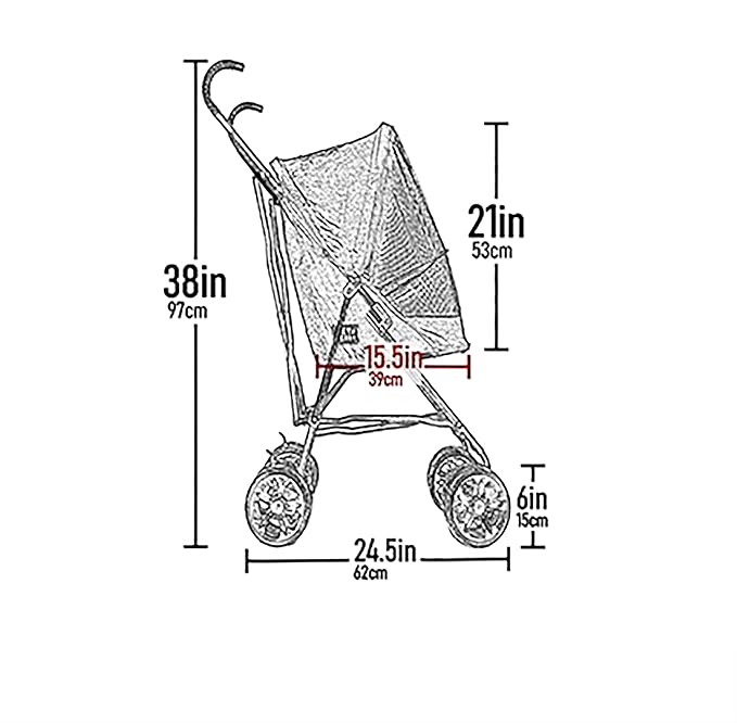 Pet Gear Travel Lite Plus Stroller, Compact, Easy Fold, No Assembly Required, Large Wheels for Cats and Dogs up to 15 pounds, New Dark Sapphire
