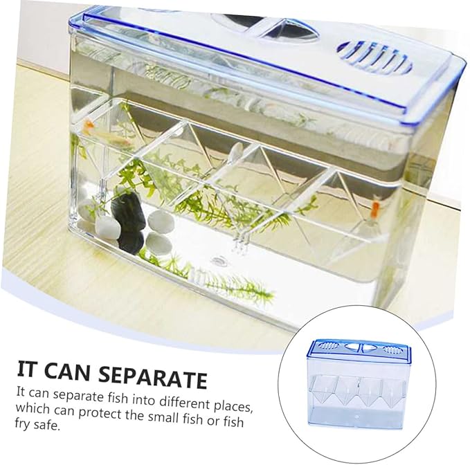 3 Pcs Small Fish Breeding Box - Freestanding Self-Floating Isolation Hatchery for Guppy and Fry in Aquarium
