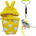 Adjustable Bird Diaper Harness Flight Suit Clothes with 80 Inch Flying Leash Rope for Parrots Conure Cockatiel (Yellow,XS)