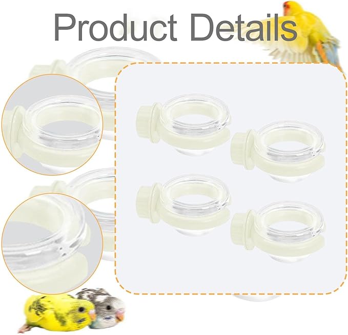 MYCENSE 4X Bird Water Feeder Accessory Sturdy Yard Transparent for Outside Multifunctional Hanging Gifts Food Container Decoration, White