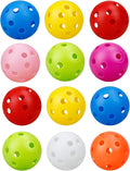 12Pcs Cat Ball Toy, Low Noise No Bells Holey Plastic Cat Balls, Funny Interactive Cats Toys for Indoor Cats, Firm Toy Balls for Kitten Puppy Ferret Bird (1.65")