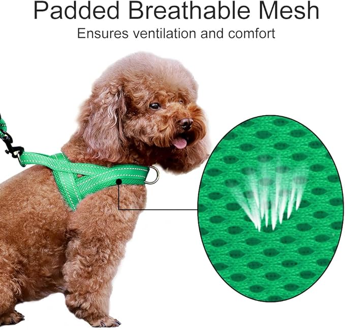 Plutus Pet No Pull Dog Harness with Breathable Mesh Padded, Adjustable Reflective Escape Proof Dog Harness, Quick Fit Dog Vest Harness for Small Medium Large Dogs(M, Green)