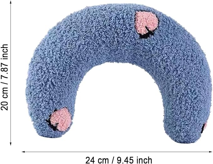 Calming Pillow for Dogs, Soft Dog Bed Pillows Pet Neck Pillow, Dog Calming Pillows for Small Dogs Ultra Soft Fluffy Pet Calming Toy Half Donut Cuddler (C)
