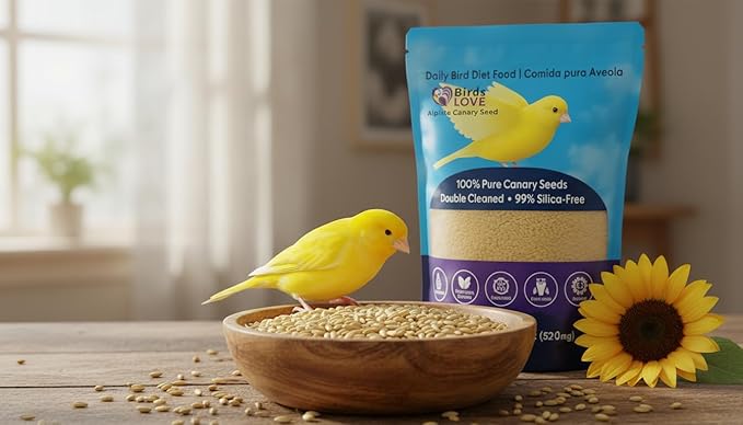 Birds Love Alpiste Canary Seed – 100% Pure, Non-GMO, Double Cleaned Food for Canaries, Finches, Budgies & Parakeets – No Additives, Bird Feed, 5 lbs