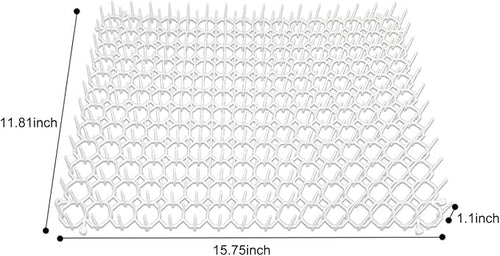 10 Pack Cat Scat Mat – 17 x 14 Inch Flexible Plastic Spike Mats, Cat Deterrent Pad for Indoor Outdoor Furniture & Garden Use, Keep Cats Out of Yard (White)