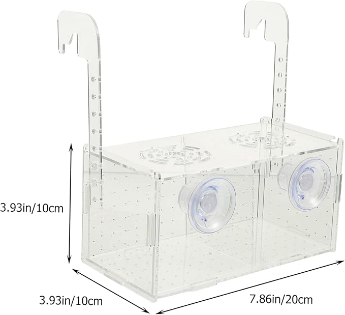 Milisten Aquarium Fish Breeding Box Acrylic Fish Tank Divider Suction Cups Lightweight Portable Safe