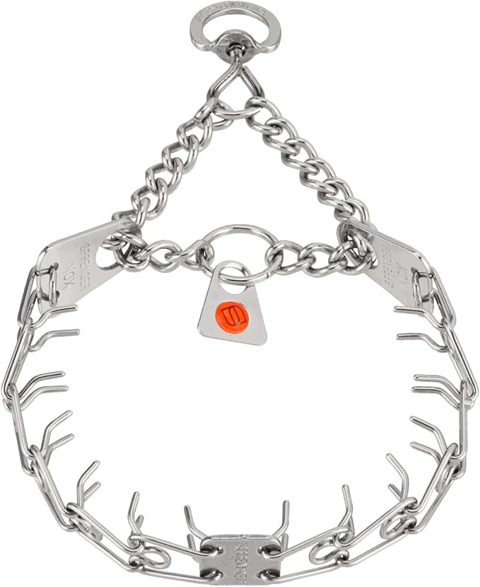 Herm Sprenger Ultra-Plus Prong Swivel Ring Stainless Steel Micro Training Dog Collar | Assembly Chain Training Collar for Smaller Dogs | Made in Germany - (1.5 mm, (Neck Size Upto 9.5"))