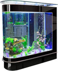 Aquarium Kit Upright Black Fish Tank Large Glass Fishbowl Glsaa Bar for Patios Living Office Room and Kitchen 47.3*49.6*15.8in…