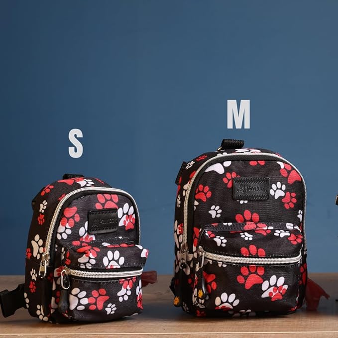 Pawlook Dog Backpack Harness – Street Smart | Waterproof, Adjustable, Breathable – Leash Attachment D-Rings, Poop Bag Pocket – Small & Medium Dogs – 8 Styles Paws Up Medium