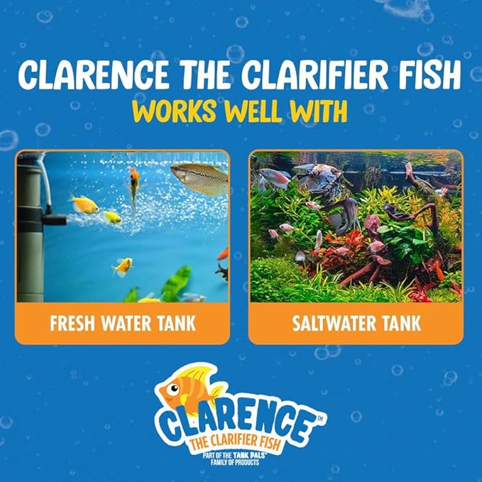 Aquarium Water Clarifier | Clear Cloudy Fish Tank Water Treatment, Safe for Freshwater & Saltwater Fish and Plants - Orange, 1 Pack