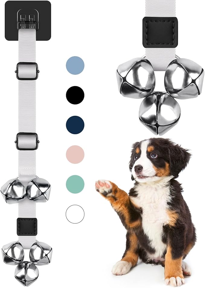 COOYOO Dog Doorbells, Adjustable Potty Training Dog Bells, Upgraded for Training Your Puppy The Easy Way, Premium Quality Housetraining Hanging Bell-5 Extra Large Loud 1.5 DoorBells