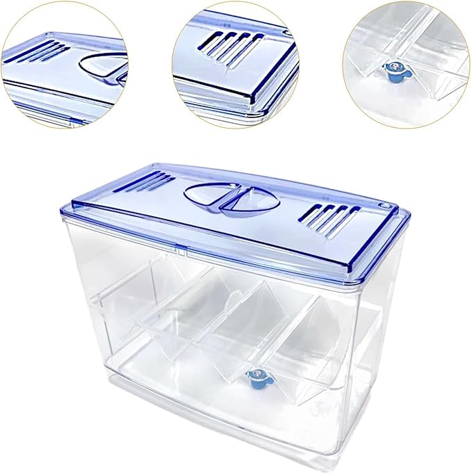 Fish Breeding Box Isolation Hatchery 7.09x3.74x5.31 Inch Transparent PP Floating Tank for Guppy Shrimp Baby Fish