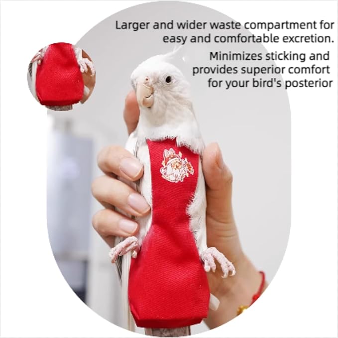 MANON ROSA Bird Diapers Leash Set Washable Reusable Handmade Flight Suit Waterproof Inner Layer - Protective Parrot Nappy Clothes Parakeets Macaws Budgies Canaries (Black2,Sun Conure)