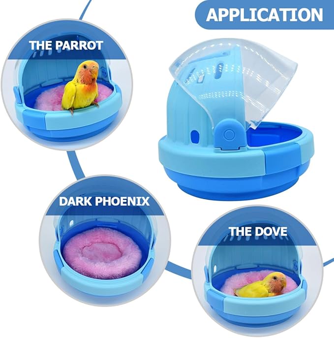 Portable Parrot Travel Cage Handheld Birds Carrier Lightweight with Plush Nest for Budgerigar and Small Parakeets Outdoor Use