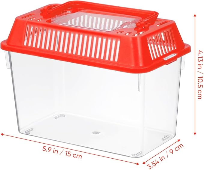 Mini Plastic Fish Tank with Handle and Lid Small Portable Aquarium for Fish Goldfish and Tiny Aquatic Pets Easy to Clean Transparent Tank