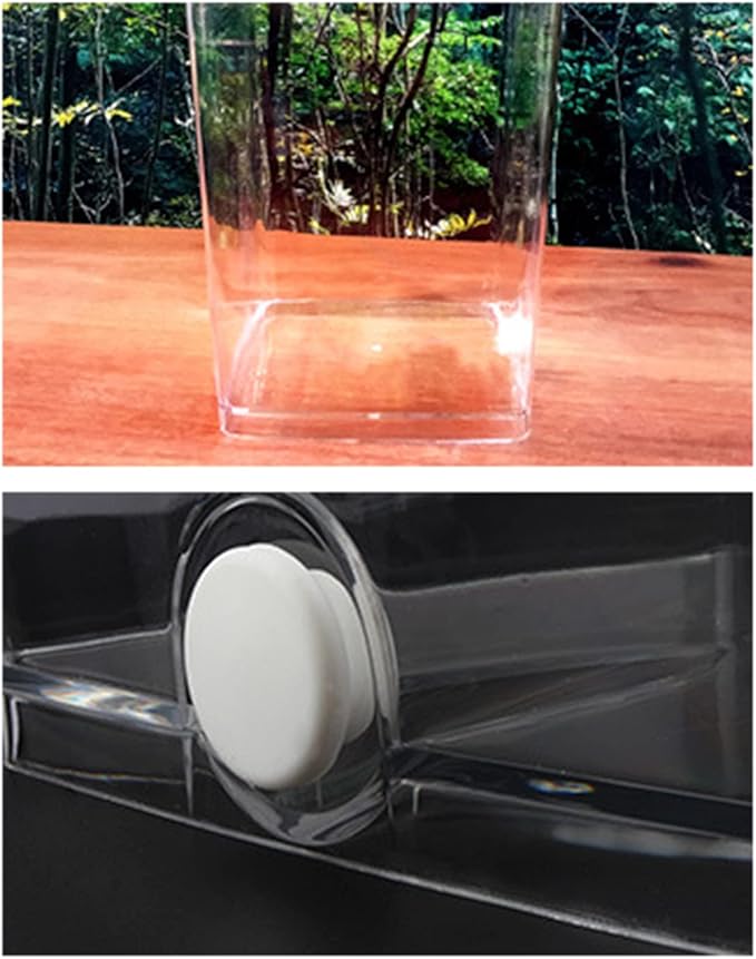 Acrylic Clear Reptile Terrarium Enclosure Cage, Reptile Breeding Box Lizard Spider Tank Climbing Pet Box with LED Light