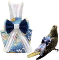 Bird Diaper Cockatiel Clothes Flight Suite, Reusable Parrot Nappy with Waterproof Inner Layer, Cute Pigeon Pants Urine Wet Suit Costume for Conure Macaw (Blue A,S)