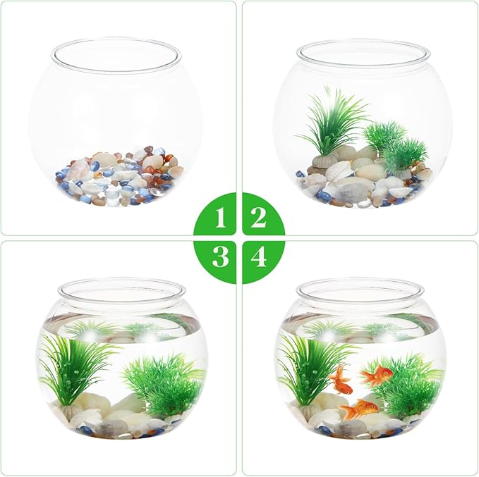 BESPORTBLE Clear Plastic Fish Bowl: Round Clear Vase Pot Transparent Goldfish Bowl Aquarium Bubble Bowl Goldfish Turtle Tank Hydroponic Planter Containers 8.66 X 6.88 Inches
