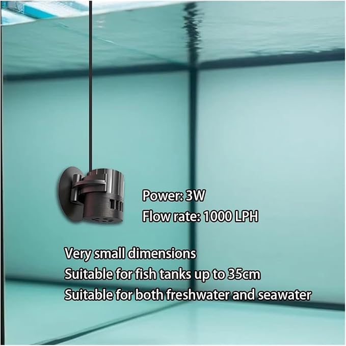 USB Mini Wave Maker Compatible For Nano Marine Coral Reef Aquarium Small Wavemaker Water Pump Saltwater & Freshwater Seawater Fish Tank(Constant flow Ver)