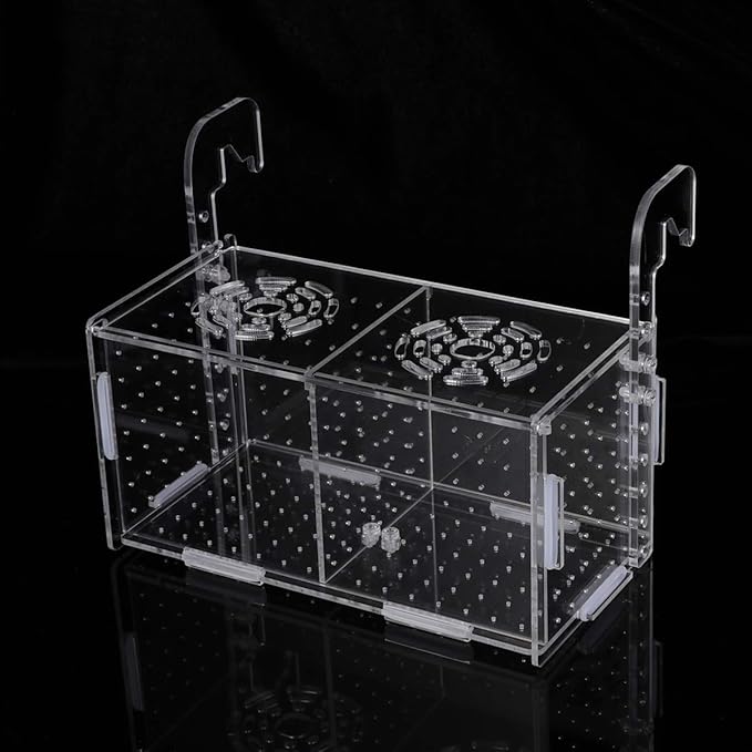 Aquarium Fish Breeding Box - Transparent Acrylic Fish Tank Hatchery Hanging Incubator for Shrimp Clownfish (Hook 201011cm)
