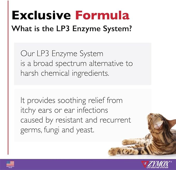 ZUMOX Otic Enzymatic Solution for Dogs and Cats to Soothe Ear Infections with 1% Hydrocortisone for Itch Relief, 4oz