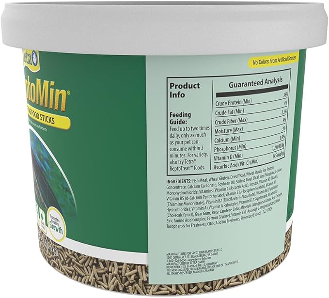 Tetra® ReptoMin® Floating Food Sticks Complete Food for Aquatic Turtles, Newts and Frogs, 5.5 LB (2.5 kg)