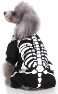 Halloween Fancy Fleece Dogs Cats Warm Pajama Coat Skeleton Costumes for Teddy, Pug, Chihuahua, Shih Tzu, Yorkshire Terriers, Papillon B-Black/White S