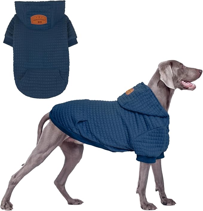 BEAUTYZOO Dog Sweaters for Extra Large Dogs Girl Boy, XXXL Dog Hoodie with Pocket & Leash Hole, Soft Warm Waffle-Like Laminated Cotton Pet Clothes for Cold Weather, Doberman Great Dane Sweatshirt, 3XL