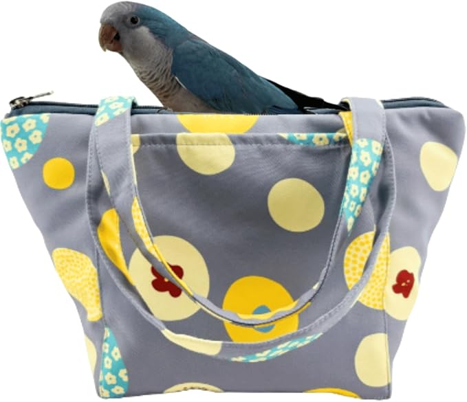 Warm Bird Carrier Bag for Winter Shoulder/Hand Bag Outdoor Portable Travel Carrier with Air Holes for Parakeets Lovebirds Conures Quarkes Caique (Grey,Small)