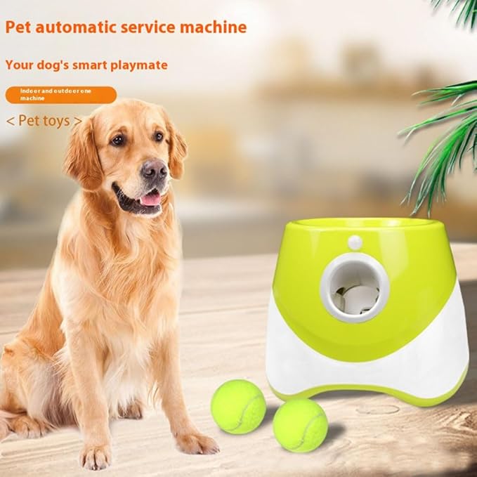Interactive Dog Toys - Automatic Tennis Ball Launcher for Medium to Large Dogs, Outdoor Exercise & Training, Perfect Home Dog Toy 6 Ball (Fluorescent, Standard)