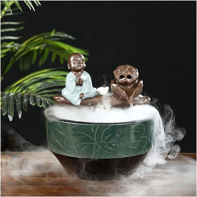 Fish Tabk Aquarium Ceramic Fish Tank Home Living Room Circulation Flow Water Fish Tank Feng Shui Lucky Ornament Balcony Goldfish Bowl Fish Tank Cool Fish Tank(C)