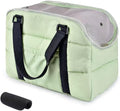 Small Dog Purse Bags,Dog Carrier Purses with Secure Harness Clip,Cotton Padded Interior, Durable Travel Pet Bag with Adjustable Strap,Green