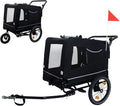 Extra Large Dog Bike Trailer, 2-in-1 Convertible Pet Stroller Cart Bicycle Carrier with Swivel Wheels & Universal Hitch, Foldable Pet/Cargo Carrier for Bicycles Camping Hiking
