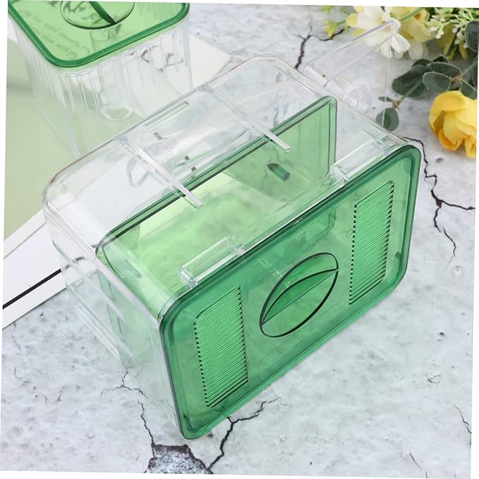 Totority Small Fish Tank Breeding Box Aquarium Incubator Box Isolation Rooms Fish Eggs Breeding Tank for Betta Acrylic