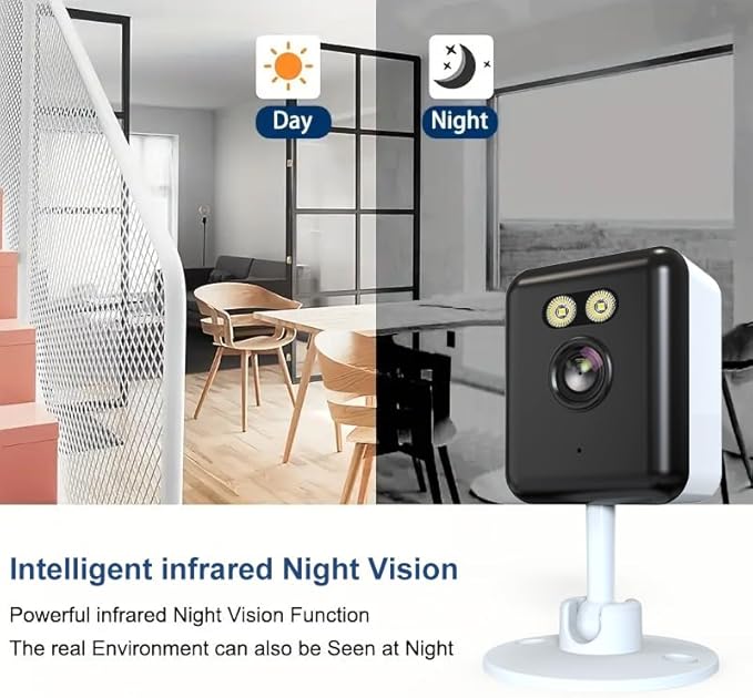 2pcs 5MP WiFi Camera,Cameras for Home Security with Night Vision,Pet Cameras with Phone App,2K Indoor Security Camera,Motion Detection,2-Way Audio,WiFi Home Camera,24/7 SD Card Storage (4)