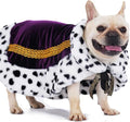 Lovelyshop pet Serial Lux Fur Purple Cat Dog Cloak for Halloween Costumes, King Queen Prince and Princess Cosplay-M/Oversize