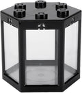 Small Fish Tank, 12x10. 5x11cm Hex Shape Superimposable Goldfish Tank Mini Fish Tank Small Aquarium Kit with Rounded Corner Design for Home Office