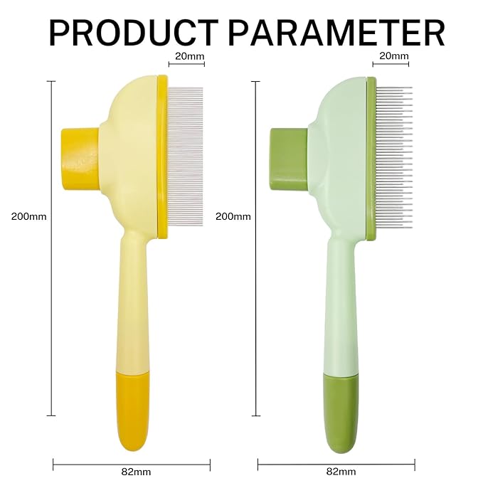 Flea Comb for Cats Dogs Brush for Shedding Pet Hair Removal Comb with Long & Short Stainless Steel Teeth for Deshedding