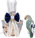 Bird Diaper Cockatiel Clothes Flight Suite, Reusable Parrot Nappy with Waterproof Inner Layer, Cute Pigeon Pants Urine Wet Suit Costume for Conure Macaw (Grey,2XL)