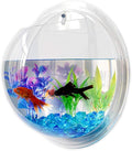 Alipis Wall Mounted Acrylic Fish Tank 6 Inch Hanging Fish Bowl Transparent Aquarium for Home Decor Living Room Plant Terrarium Style