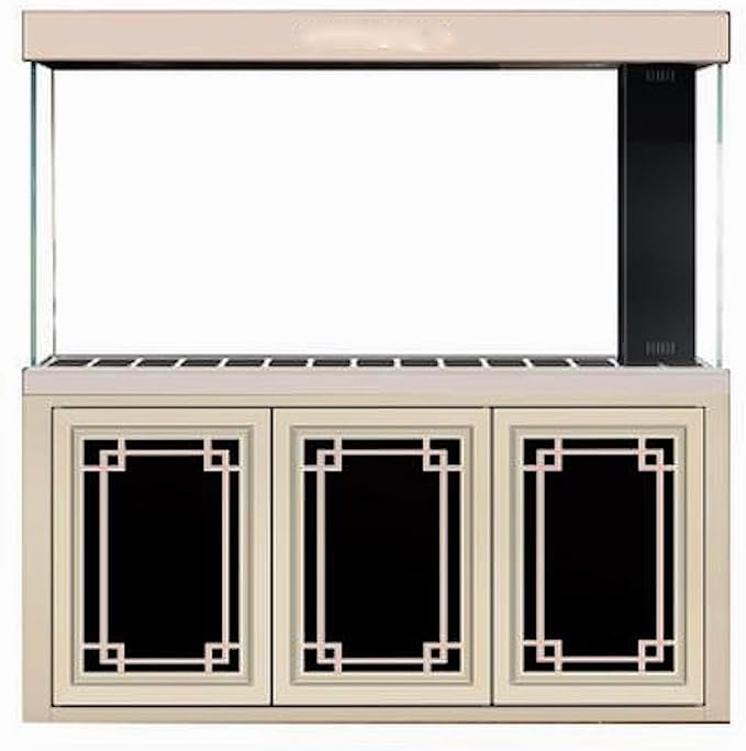 135 Gallon Glass Aquarium with Aluminum Cabinet - Including Sump for Filtration and Circulation, Plumbing, LED, Silver