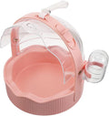 Veemoon Parrot Travel Cage Portable Lightweight Bird Carrier Cage with Breathable Design Large Space for Outdoor Use Suitable for Small Parakeets and Conures in Soft Pink