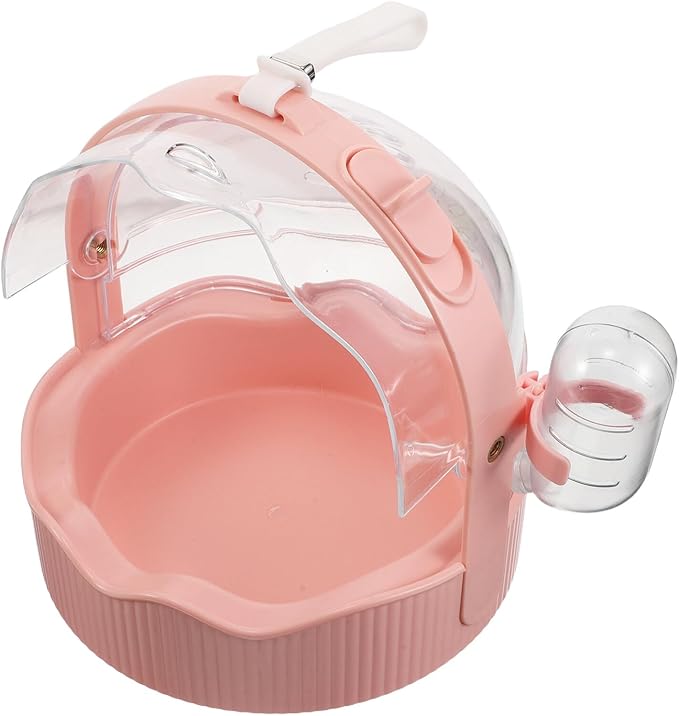 SUPVOX Portable Parrot Cage Lightweight Folding Bird Carrier with Breathable Design Large Space for Outdoor Travel and Small Parakeets in Soft Pink